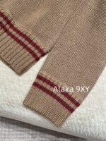 Prada  Early autumn college style outfitMelad color scheme color blocked jacquard letter logo round neck cashmere/wool blend pullover sweater  vest long sleeved vest - Image 18
