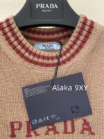 Prada  Early autumn college style outfitMelad color scheme color blocked jacquard letter logo round neck cashmere/wool blend pullover sweater  vest long sleeved vest - Image 35