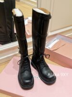 Zhang Yuanying's 2024 Autumn/Winter New/Show Style "Battle Damage" Gradual Waste Soil Series  Vintage Long Boots   Customized imported full leather calf leather - Image 12