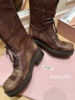 Zhang Yuanying's 2024 Autumn/Winter New/Show Style "Battle Damage" Gradual Waste Soil Series  Vintage Long Boots   Customized imported full leather calf leather - Image 15