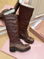 Zhang Yuanying's 2024 Autumn/Winter New/Show Style "Battle Damage" Gradual Waste Soil Series  Vintage Long Boots   Customized imported full leather calf leather - Image 20