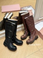 Zhang Yuanying's 2024 Autumn/Winter New/Show Style "Battle Damage" Gradual Waste Soil Series  Vintage Long Boots   Customized imported full leather calf leather - Image 26