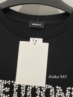 WELLDONE Zhao Lusi Same StyleSummer/Early Autumn Sunscreen Wear with Black Pearl Letter Logo Round Neck Cotton Long Sleeve T - Image 5