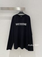 WELLDONE Zhao Lusi Same StyleSummer/Early Autumn Sunscreen Wear with Black Pearl Letter Logo Round Neck Cotton Long Sleeve T - Image 19