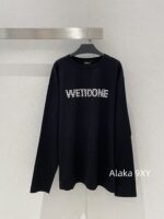 WELLDONE Zhao Lusi Same StyleSummer/Early Autumn Sunscreen Wear with Black Pearl Letter Logo Round Neck Cotton Long Sleeve T - Image 20