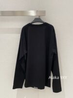 WELLDONE Zhao Lusi Same StyleSummer/Early Autumn Sunscreen Wear with Black Pearl Letter Logo Round Neck Cotton Long Sleeve T - Image 23