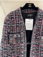 Chanel 24k Haute Couture Handmade Collection/Rainbow Jacquard Coarse Knitted Vneck Coat for Women. 100 silk camellia lining - Image 6