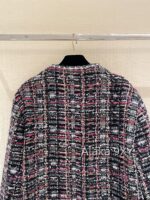Chanel 24k Haute Couture Handmade Collection/Rainbow Jacquard Coarse Knitted Vneck Coat for Women. 100 silk camellia lining - Image 8