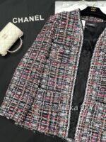 Chanel 24k Haute Couture Handmade Collection/Rainbow Jacquard Coarse Knitted Vneck Coat for Women. 100 silk camellia lining - Image 11