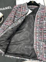 Chanel 24k Haute Couture Handmade Collection/Rainbow Jacquard Coarse Knitted Vneck Coat for Women. 100 silk camellia lining - Image 12