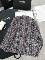 Chanel 24k Haute Couture Handmade Collection/Rainbow Jacquard Coarse Knitted Vneck Coat for Women. 100 silk camellia lining - Image 15