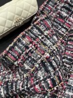 Chanel 24k Haute Couture Handmade Collection/Rainbow Jacquard Coarse Knitted Vneck Coat for Women. 100 silk camellia lining - Image 16