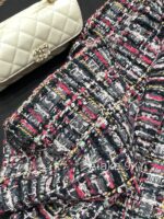 Chanel 24k Haute Couture Handmade Collection/Rainbow Jacquard Coarse Knitted Vneck Coat for Women. 100 silk camellia lining - Image 17