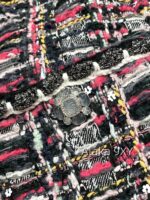 Chanel 24k Haute Couture Handmade Collection/Rainbow Jacquard Coarse Knitted Vneck Coat for Women. 100 silk camellia lining - Image 20