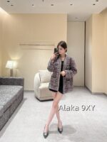 Chanel 24k Haute Couture Handmade Collection/Rainbow Jacquard Coarse Knitted Vneck Coat for Women. 100 silk camellia lining - Image 26