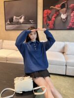 miumiu  Zhang Yuanying's Same Style2024 Summer New Style "Korean Academy" Casual Letter Collar Zipper Sleeveless Vest Aline Dress for Women - Image 47