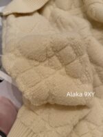 DIOR 24 Autumn/Winter New Collection Australian Plush Towel Ring Wool  Head jacquard zipper design, lapel design, diamond grid knitted sweater for women - Image 16