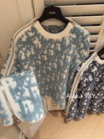 DIOR Jielun same gift box packaging   High Quality  2024 Autumn/Winter New Collection: Heavy duty Jacquard Letter Logo Design with Zipper Cuffs, Wool Hooded Sweater, Loose fit, Unisex - Image 8