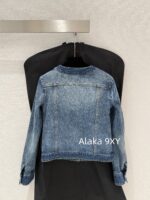 CHANEL  24k Early Autumn New Collection Heavy Industry Enzyme Washed Small Short Round Neck Cowboy Jacket for Women/High Waist Bellbottom Pants for Women Super Skilled and Stylish Pants - Image 10