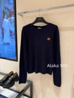 CELINE's self reserved twocolor24 autumn/winter new collection universal super comfortablecashmere pullover base sweater for women. Soft and smooth, skin friendly without pricking - Image 9