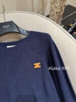 CELINE's self reserved twocolor24 autumn/winter new collection universal super comfortablecashmere pullover base sweater for women. Soft and smooth, skin friendly without pricking - Image 15