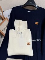 CELINE's self reserved twocolor24 autumn/winter new collection universal super comfortablecashmere pullover base sweater for women. Soft and smooth, skin friendly without pricking - Image 20