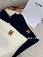 CELINE's self reserved twocolor24 autumn/winter new collection universal super comfortablecashmere pullover base sweater for women. Soft and smooth, skin friendly without pricking - Image 22