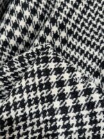 CELINE e2024 Autumn and Winter New CollectionGirl's Sensation Thousand Bird Grid Doll Collar Wool Hemp Metal Buckle Medium length Coat for Women. - Image 6