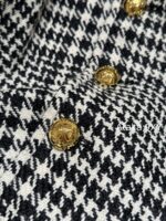 CELINE e2024 Autumn and Winter New CollectionGirl's Sensation Thousand Bird Grid Doll Collar Wool Hemp Metal Buckle Medium length Coat for Women. - Image 19