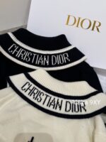 DIOR gift box packaging  D  2024 Autumn/Winter New Collection _ Heavy Industry Collar Five pointed Star Jacquard Logo Hooded Woolen SweaterWhite Rich Beauty Elegant Style - Image 9