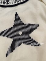 DIOR gift box packaging  D  2024 Autumn/Winter New Collection _ Heavy Industry Collar Five pointed Star Jacquard Logo Hooded Woolen SweaterWhite Rich Beauty Elegant Style - Image 11