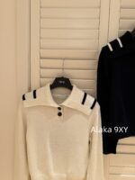 DIOR gift box packaging  D  2024 Autumn/Winter New Collection _ Heavy Industry Collar Five pointed Star Jacquard Logo Hooded Woolen SweaterWhite Rich Beauty Elegant Style - Image 21