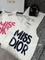 DIOR  2024 Early Autumn New Collection  Classic Adhesive Letter Logo Knitted Bottom Letter Vest for Women. Available in two colors - Image 5