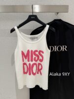 DIOR  2024 Early Autumn New Collection  Classic Adhesive Letter Logo Knitted Bottom Letter Vest for Women. Available in two colors - Image 12