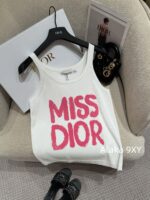 DIOR  2024 Early Autumn New Collection  Classic Adhesive Letter Logo Knitted Bottom Letter Vest for Women. Available in two colors - Image 17