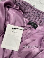CHANEL24k haute couture workshop seriestaro purple semi high neck imported coarse woolen fabric with 100 camellia silk lining - Image 4