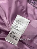 CHANEL24k haute couture workshop seriestaro purple semi high neck imported coarse woolen fabric with 100 camellia silk lining - Image 5