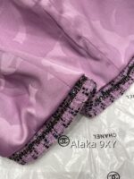 CHANEL24k haute couture workshop seriestaro purple semi high neck imported coarse woolen fabric with 100 camellia silk lining - Image 7