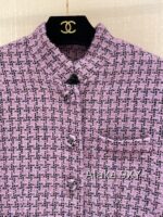 CHANEL24k haute couture workshop seriestaro purple semi high neck imported coarse woolen fabric with 100 camellia silk lining - Image 16