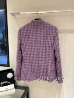 CHANEL24k haute couture workshop seriestaro purple semi high neck imported coarse woolen fabric with 100 camellia silk lining - Image 17