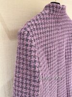 CHANEL24k haute couture workshop seriestaro purple semi high neck imported coarse woolen fabric with 100 camellia silk lining - Image 19