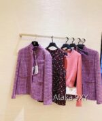 CHANEL24k haute couture workshop seriestaro purple semi high neck imported coarse woolen fabric with 100 camellia silk lining - Image 21
