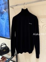 MIUMIU  A musthave high neck base sweater for autumn and winter2024 new letter logo basic versatile and super comfortable/100 sheep wool material high neck sweater - Image 7