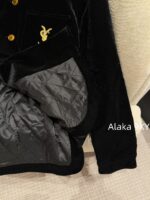 Yves Saint Laurent Y  2024 Autumn/Winter New Collection   Velvet shirt with lettering on the chest, velvet velvet jacket with cotton, women's/threedimensional cut velvet shorts, suit shorts, shorts - Image 6