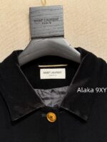 Yves Saint Laurent Y  2024 Autumn/Winter New Collection   Velvet shirt with lettering on the chest, velvet velvet jacket with cotton, women's/threedimensional cut velvet shorts, suit shorts, shorts - Image 14