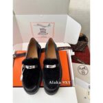 H  24 Autumn/Winter New CollectionLCONE Sheep Fur Kelly Buckle Retro British Style One Step Slip on Le Fu Shoes Women's Coarse Heel Thick Bottom Versatile Genuine Leather Single Shoes - Image 6