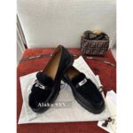 H  24 Autumn/Winter New CollectionLCONE Sheep Fur Kelly Buckle Retro British Style One Step Slip on Le Fu Shoes Women's Coarse Heel Thick Bottom Versatile Genuine Leather Single Shoes - Image 8