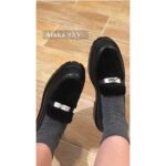 H  24 Autumn/Winter New CollectionLCONE Sheep Fur Kelly Buckle Retro British Style One Step Slip on Le Fu Shoes Women's Coarse Heel Thick Bottom Versatile Genuine Leather Single Shoes - Image 13