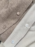 BURBERRY winter limited edition socialite outfit   24 new classic plaid cuffs original custom splicing 100 sheep wool knitted cardigan for women. - Image 23
