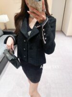 CHANEL  24k Autumn/Winter New Collection  Women's Fashion Knitted Coarse Hemp Lapel Handmade Edge Short Suit Coat. 100 silk lining - Image 19